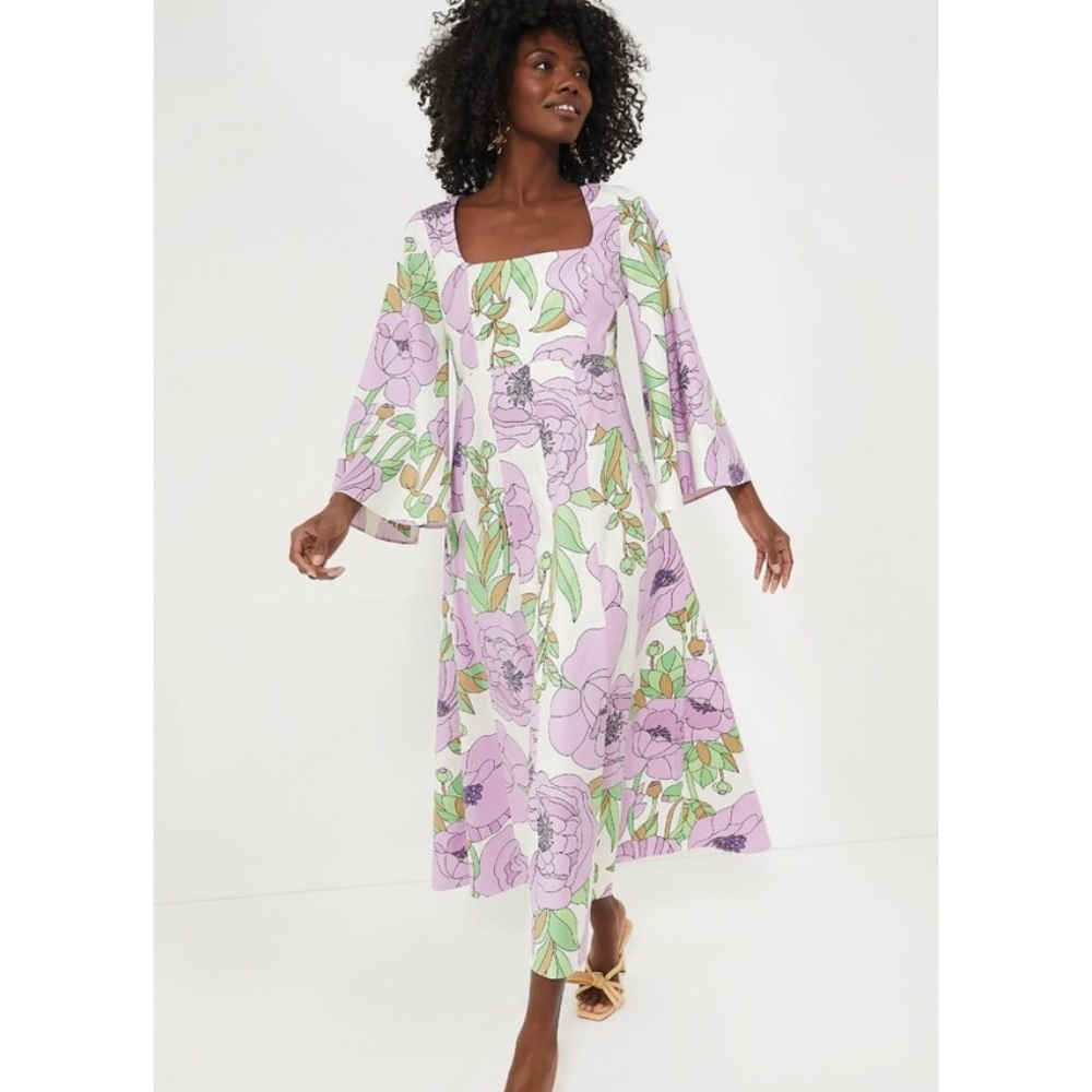 NWT!! Tuckernuck Hyacinth House Lilac Floral Bell Sleeve Lacey Dress